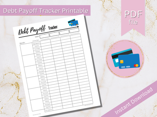 Debt Payoff Tracker Printable