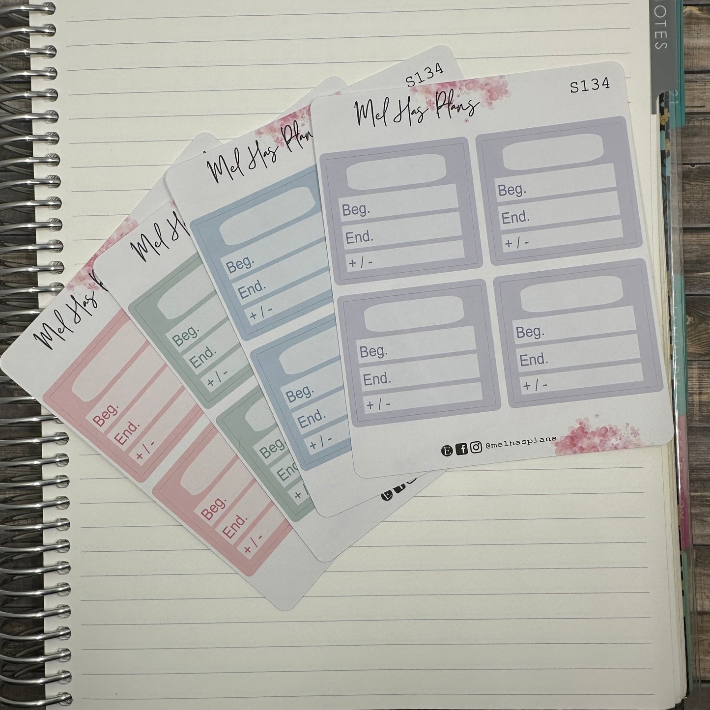 Account Balance Budget Planner Stickers