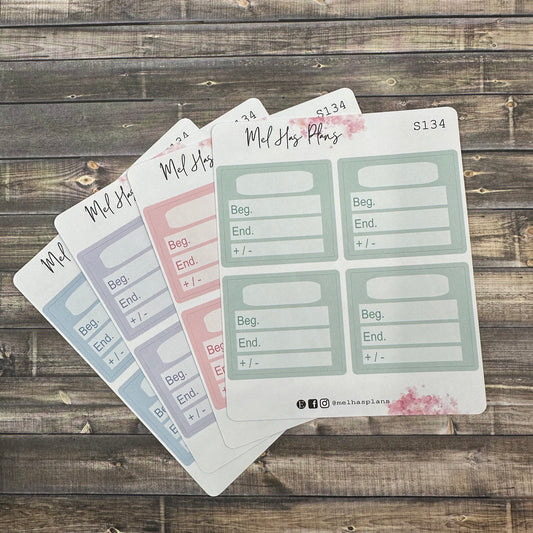 Account Balance Budget Planner Stickers